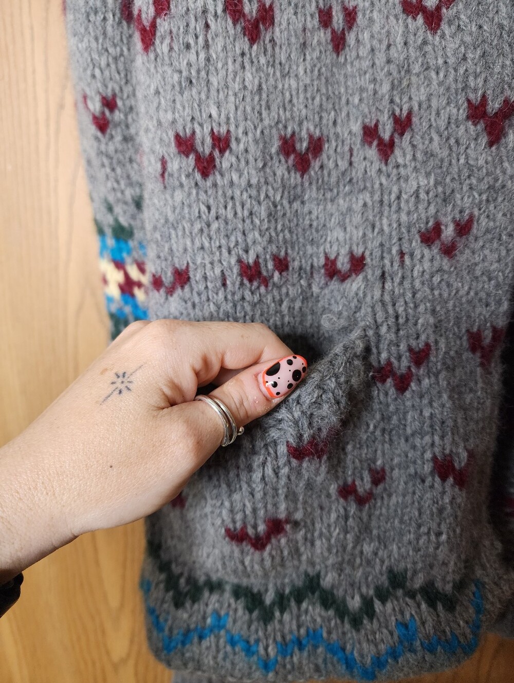 Vintage Hunters Run 100% Shetland Wool Collared Cardigan - Picture 3 of 9